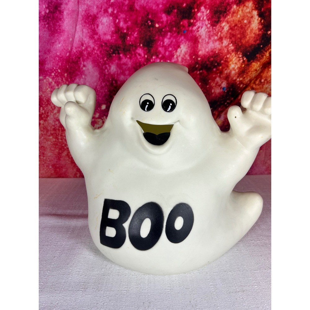 Vintage 1990 Halloween Ghost Blow Mold Light Up Boo Figure Decor 12 Inch